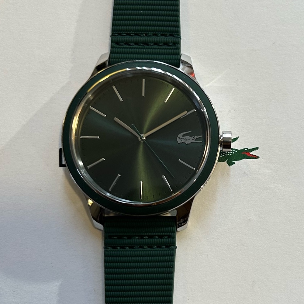 Lacoste Watch with 44mm Bottle Green Face & Bottle Green Silicone Band